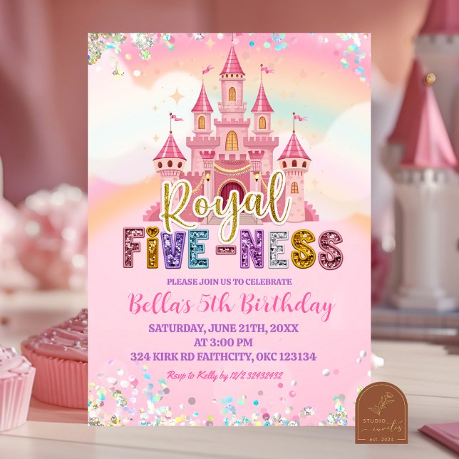 Invitación Glitter Sequin Royal fiveness birthday (Subido por el creador)