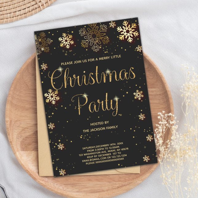 Invitación Glitter Snow Christmas Invitations (Glitter Snow Christmas Invitations)