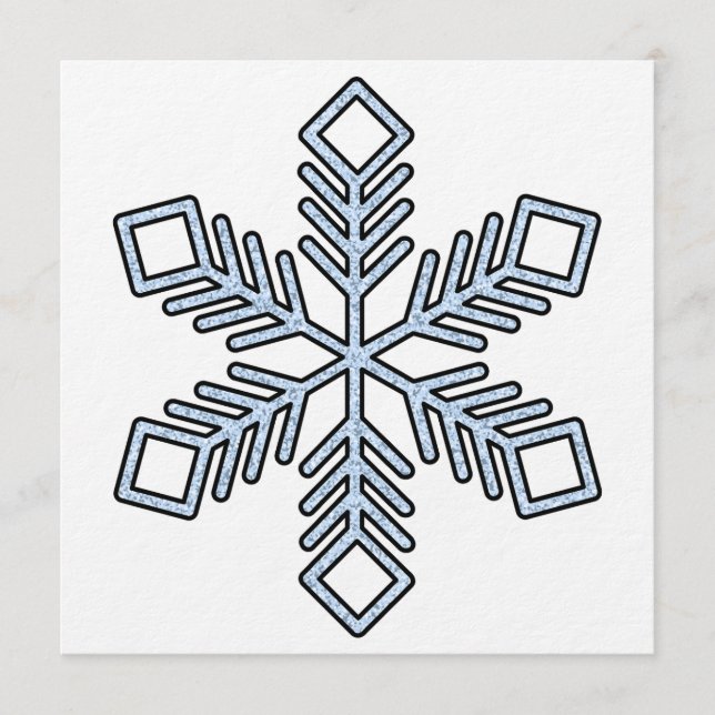 Invitación Glitter Snowflake - Baby Blue Branches (Anverso)