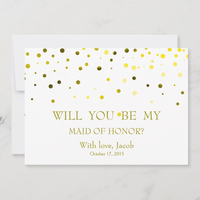 Invitación Glitter Verde ¿Serás Mi DAMA DE HONOR (Anverso)