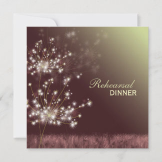Invitación Glittering Dandelions Boda Ensayo Cena