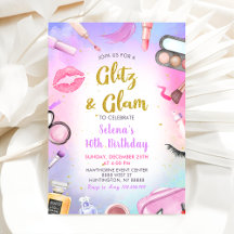 Glitz Glam Glamor Spa Fiesta Chica Makeup Cumpleañ