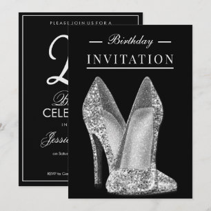 Invitación Glitz & Glamour Cumpleaños de Plata 25