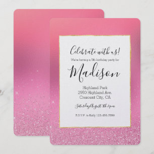 Invitación Glitz Gold Pink
