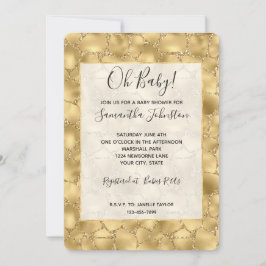 Invitación Glitzy Gold Purpurina Giraffe Imprimir