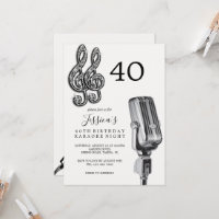 Glitzy Music Note y micrófono Karaoke Cumpleaños