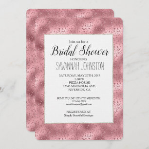 Invitación Glitzy rosado Cheetah Imprimir ducha de novia