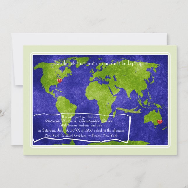 Invitación global de la boda del destino (Anverso)