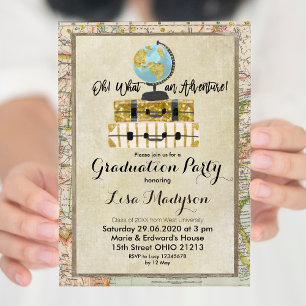 Invitación GLOBE Adventure Graduation Party Invite