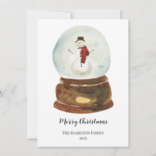 Invitación Globe and Snowman Navidades de Nieve