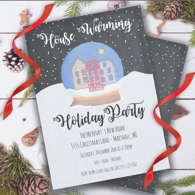 Invitación Globe de nieve Invierno Nieve fiesta de feriado cá (Subido por el creador)