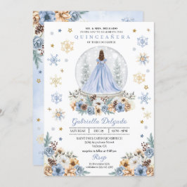 Invitación Globe Princesa de Nieve Invierno Wonderland Quince