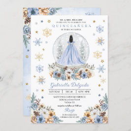 Invitación Globe Princesa de Nieve Invierno Wonderland Quince