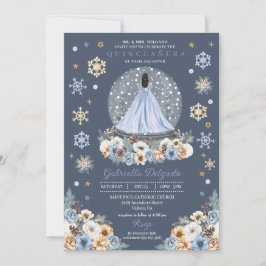 Invitación Globe Princesa de Nieve Invierno Wonderland Quince