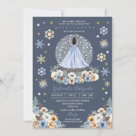 Invitación Globe Princesa de Nieve Invierno Wonderland Quince
