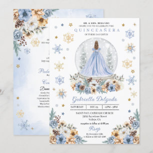 Invitación Globe Princesa de Nieve Invierno Wonderland Quince