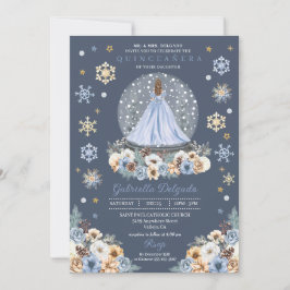 Invitación Globe Princesa de Nieve Invierno Wonderland Quince