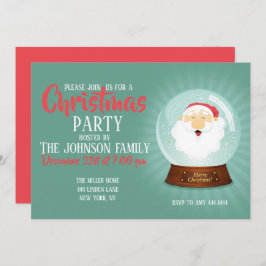 Invitación Globe Santa Claus Face
