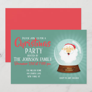 Invitación Globe Santa Claus Face