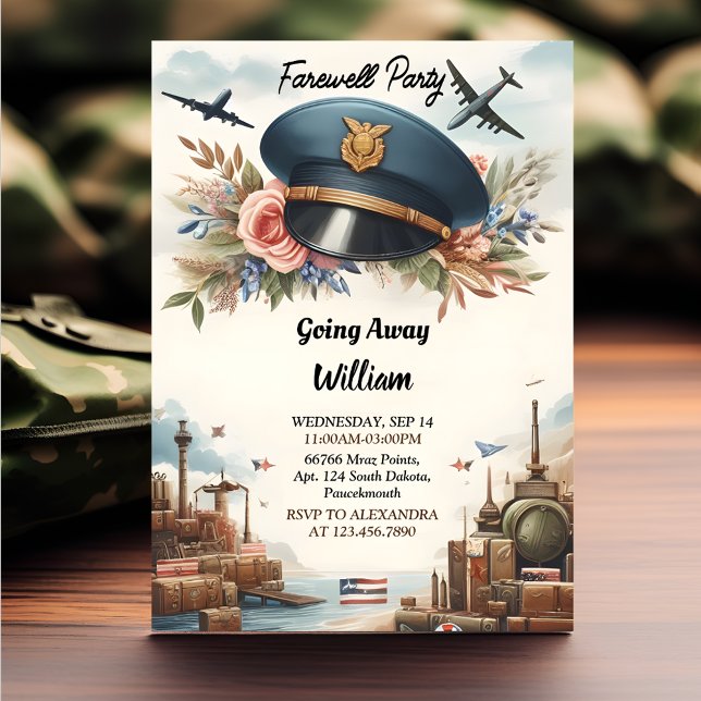 Invitación Globe Travel: Adiós, militar se va Fiesta (Subido por el creador)