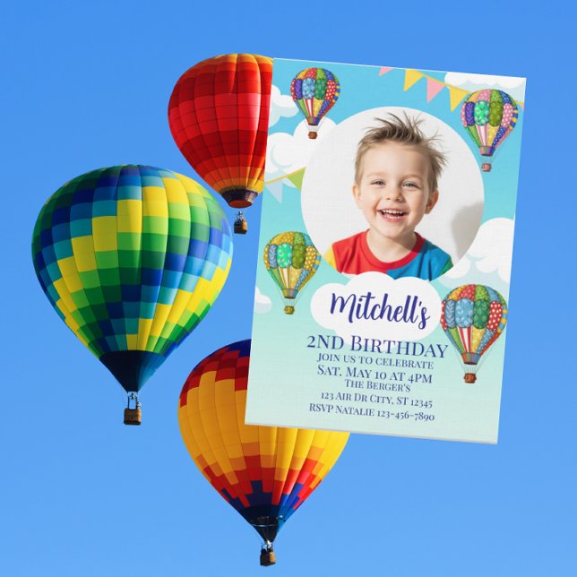 Invitación Globo aerostático con imagen Cumpleaños infantil (Subido por el creador)