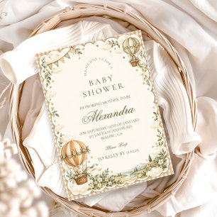 Invitación Globo aerostático de cuento de hadas para baby sho