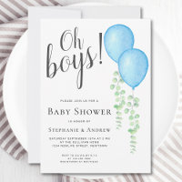 Globo azul Oh gemelos de pareja de niños Baby Show