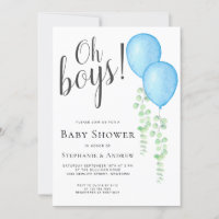 Globo azul Oh gemelos de pareja de niños Baby Show