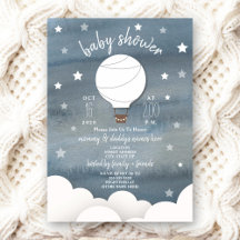 Globo blanco de aire caliente + Baby Shower neutra