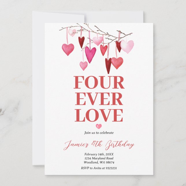 Invitación Globo cardíaco de cumpleaños de San Valentín de cu (Anverso)