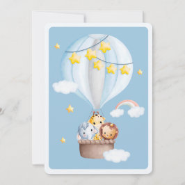 Invitación Globo de aire caliente Animales Baby Boy Baby Show