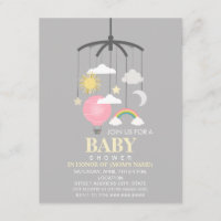Globo de aire caliente Chica móvil Baby Shower mod