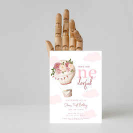 Invitación Globo de aire caliente floral rosa Maravilloso pri