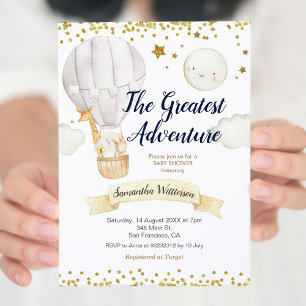 Invitación Globo de aire caliente la mayor de las aventuras d