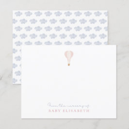 Invitación Globo de aire caliente rosado , desde el vivero de