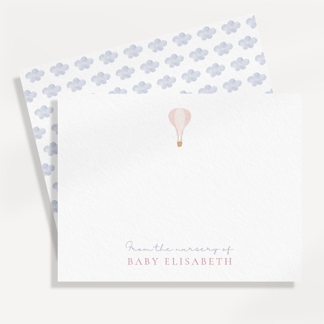 Invitación Globo de aire caliente rosado , desde el vivero de (Subido por el creador)