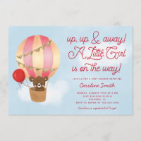 Globo de aire caliente Teddy Bear Baby Shower rosa