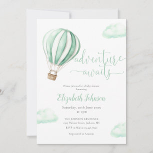 Invitación Globo De Aire Caliente Todo En Un Baby Shower Neut