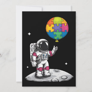 Invitación Globo de astronauta autista Espacio Conciencia del