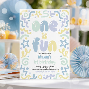 Invitación Globo de Confeti de Colores Divertidos para Cumple
