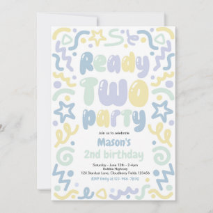 Invitación Globo de Confeti de Fiesta Listo para Cumpleaños 2