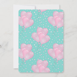 Invitación Globo de Corazón Rosa