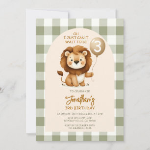 Invitación Globo de fiesta de animales de safari de cumpleaño