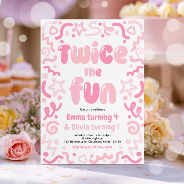 Invitación Globo de fiesta de cumpleaños Twice The Fun Joint (Subido por el creador)