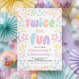 Invitación Globo de fiesta de cumpleaños Twice The Fun Joint