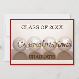 Invitación Globo de graduación de felicitaciones rojas