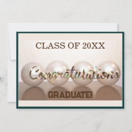 Invitación Globo de graduación de felicitaciones verde azulad