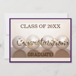 Invitación Globo de Graduación de Purple Felicitaciones