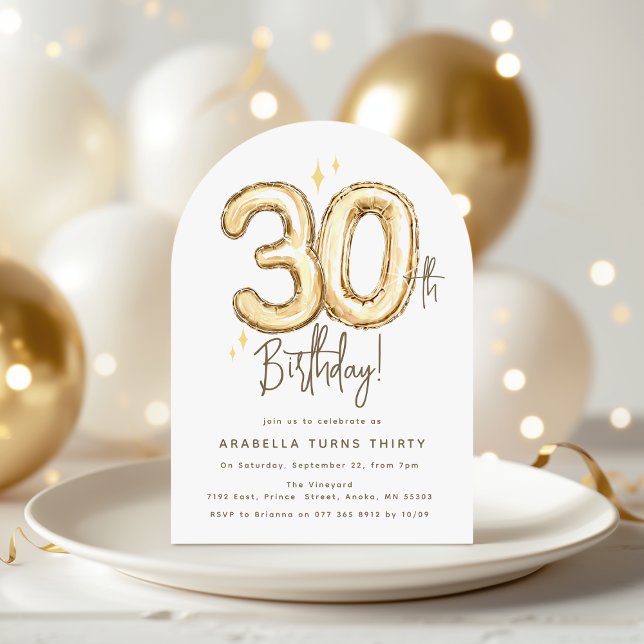 Invitación Globo de Oro de Moda Cumpleaños 30 (Subido por el creador)