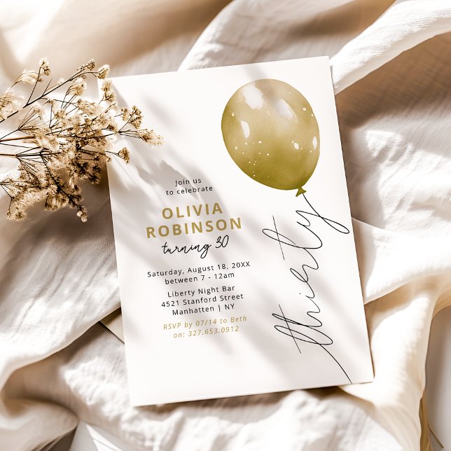 Invitación Globo de Oro de Moda Cumpleaños 30 (Subido por el creador)